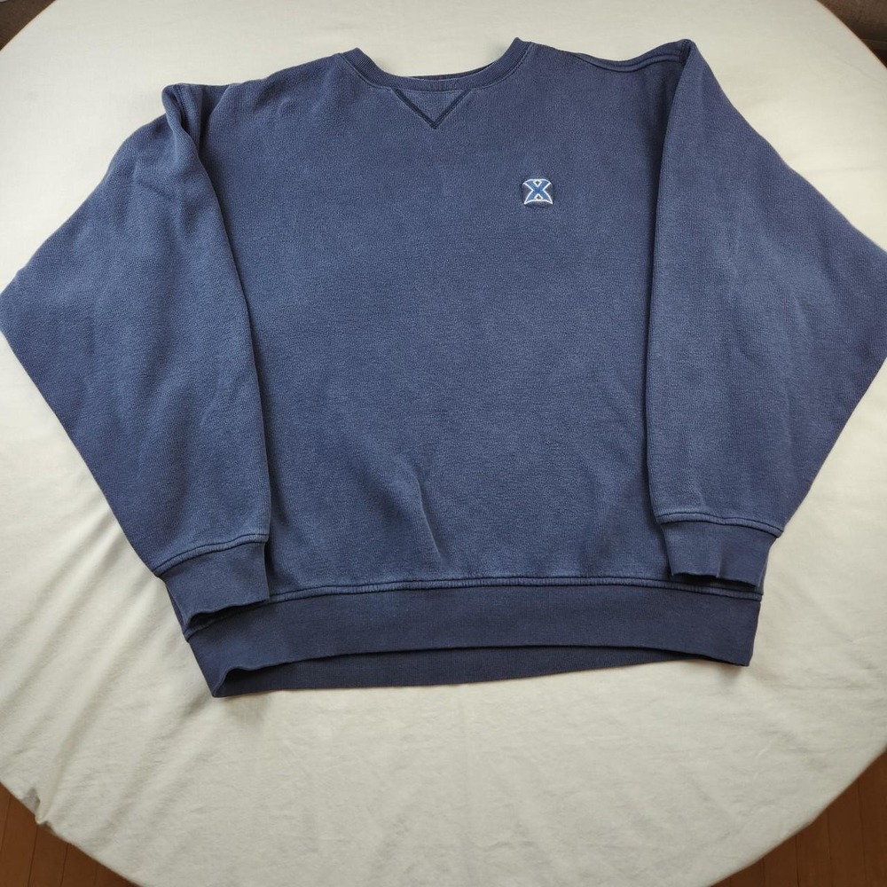 Cutter & Buck Xavier University Navy Crewneck Sweatshirt Mens XXL Embroidered X